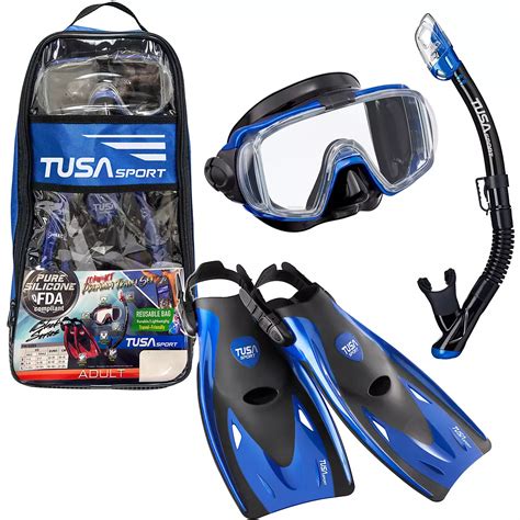 TUSA Adults' Visio Tri-Ex Snorkel Travel Set | Academy