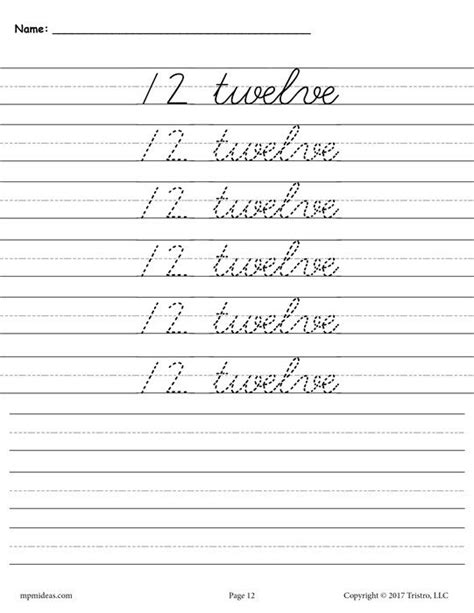 Cursive Handwriting & Number Tracing Worksheets 1-20 | Handwriting numbers, Cursive handwriting ...