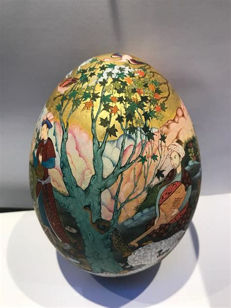 21st Century, Painted Ostrich Egg - Iranian at 1stDibs