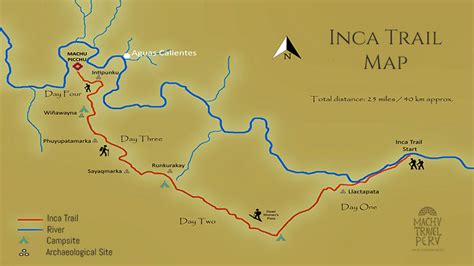 Inca Trail route map | Inca trails, Inca trail map, Route map