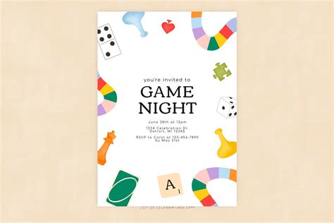 Game Night Fun Game Night Invitation, Board Game Card Game, Girls Night Adults Night, Digital ...