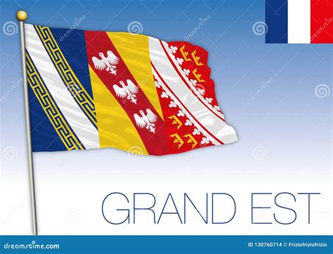 Grand Est Regional Flag, France, Vector Illustration Stock Vector ...