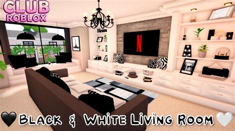 Cosy Black & White Living Room 🖤🤍 || Speed Build || Club Roblox | Black ...