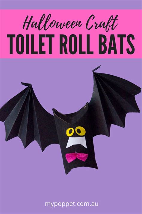 Halloween Craft: Toilet Paper Roll Bat | My Poppet Makes