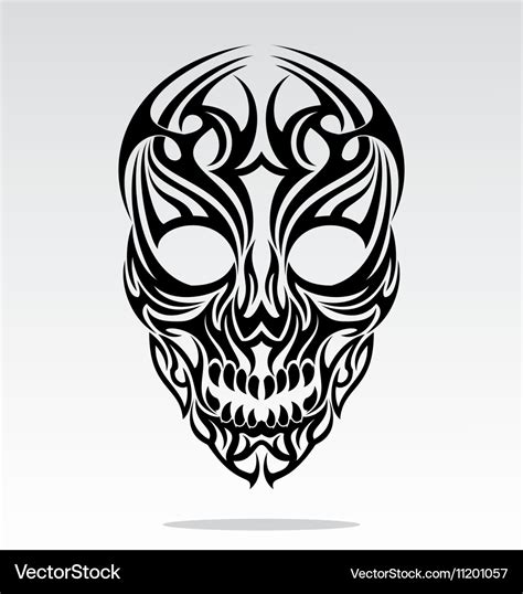 Tribal skulls tattoo design Royalty Free Vector Image