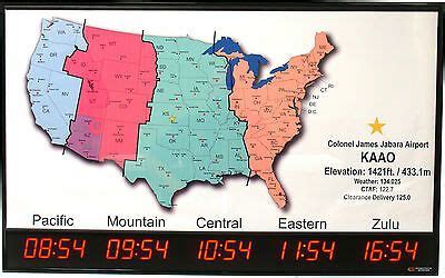 5 Zone - Digital LED Time Zone Clock with US Map - TZMAP | eBay | Time zone clocks, Clock, Time ...