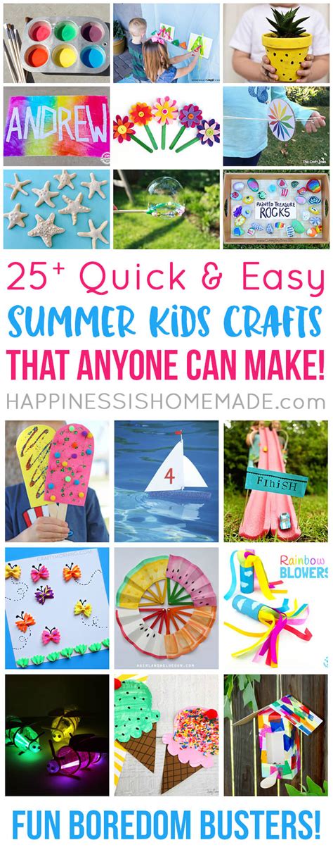 Easy Summer Kids Crafts That Anyone Can Make! - Happiness is Homemade