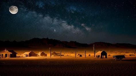 Desert Town Landscape at night, Dusty feel, Moon Shi... | OpenArt