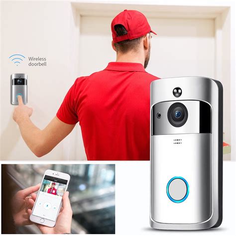 WiFi Smart Video Doorbell Wireless Door Bell 1080P HD Wireless Home Security Doorbell Camera ...