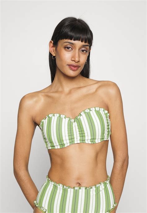 Seafolly CABANA BUSTIER BANDEAU - Bikini top - olive green/olive ...