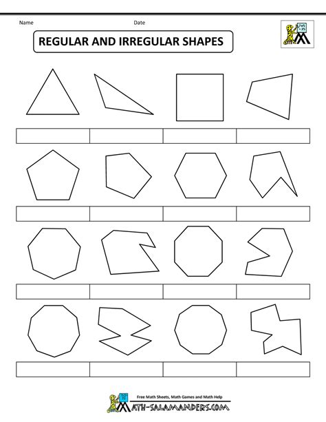 Regular And Irregular Polygons Worksheet