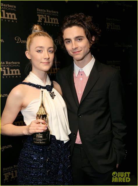 Saoirse Ronan Receives Award from 'Lady Bird' Co-Star Timothee Chalamet ...