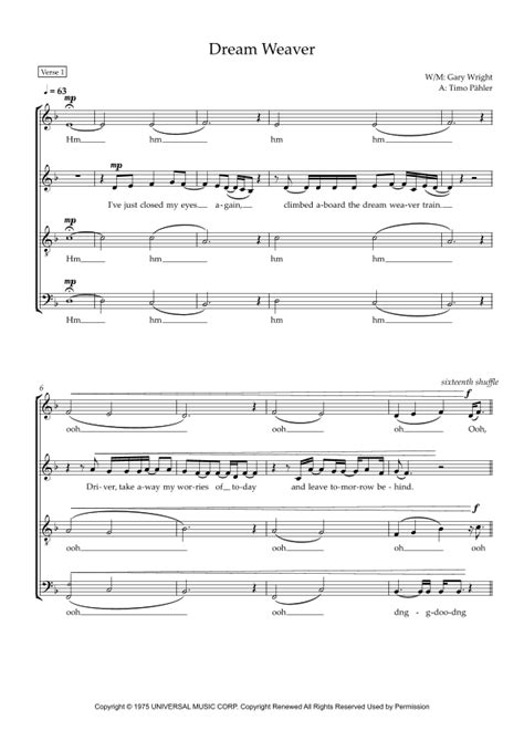 Dream Weaver (arr. Timo Paehler) Sheet Music | Gary Wright | SATB Choir