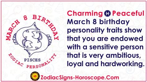 March 8 Zodiac (Pisces) Horoscope Birthday Personality and Lucky Things