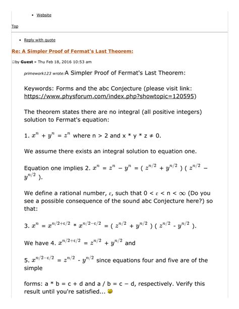 (PDF) A Simpler Proof of Fermat's Last Theorem