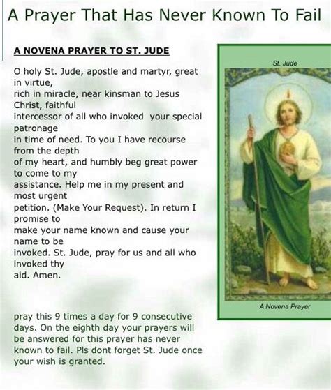 A prayer that has NEVER been known to fail | Novena Prayer to St. Jude ...