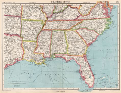 USA SOUTHERN STATES.Florida Georgia LA MS AL NC SC TN AR KY.BARTHOLOMEW ...