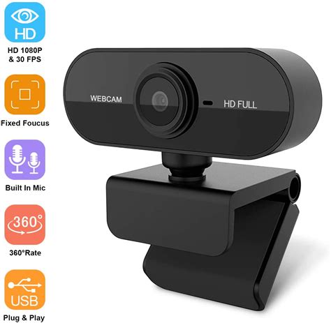 Webcam with Microphone, 1080P Full HD Webcam Laptop or Desktop, USB Computer Camera for Free ...