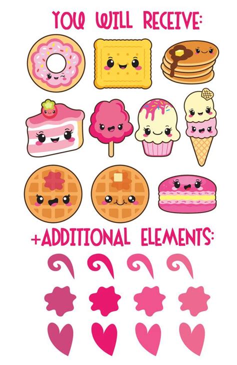 Kawaii clipart, kawaii sweets clipart, kawaii food clipart, cake ...