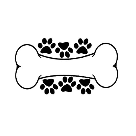 15.5cm*8.5cm Interesting Dog Paw Print And Dog Bone Vinyl Graphic Decal ...