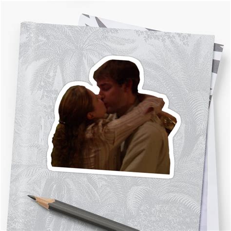 "Jim and Pam's First Kiss" Sticker by bellpitkin | Redbubble