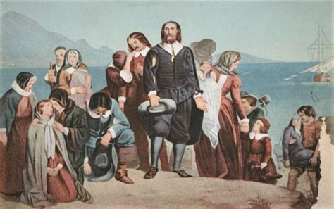 Landing of the Pilgrims by Charles Lucy (Illustration) - World History Encyclopedia