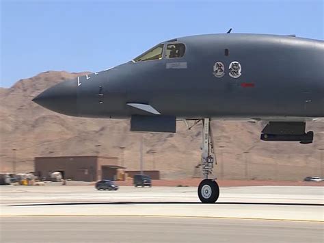 B1b Lancer Takeoff Landing Nellis Air | Editorial Video | 13301011a ...