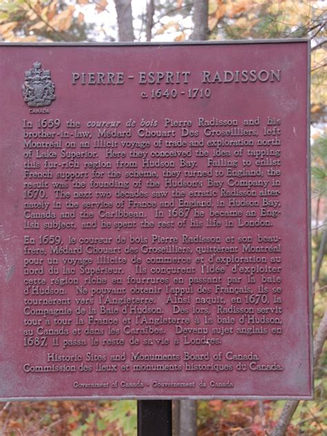 Read the Plaque - Pierre-Esprit Radisson c. 1640-1710