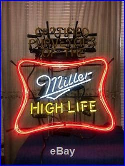 Vintage 1970 Miller High Life Neon Sign 26×30 Please Read | Vintage Neon Sign