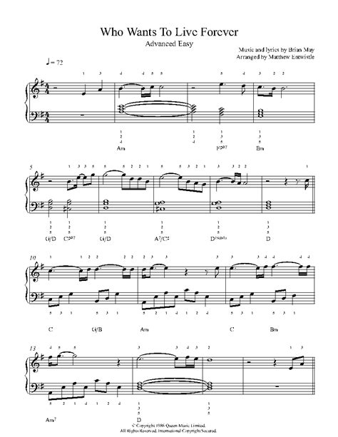 Who Wants To Live Forever by Queen Sheet Music & Lesson | Advanced Level