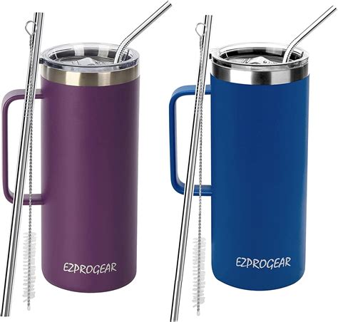 Ezprogear 32 oz 2 Pack Stainless Steel Coffee Mug Insulated Beer ...