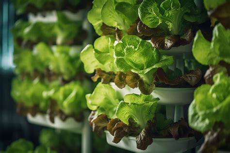 Premium AI Image | closeup of a lettuce hydroponics