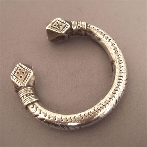 Africa | Silver bracelet sourced in the Middle Atlas Mountain range, Morocco. ca first half of ...