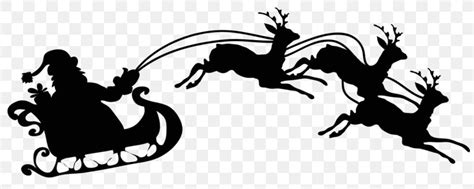 Santa Claus Reindeer Silhouette Clip Art, PNG, 816x328px, Santa Claus ...