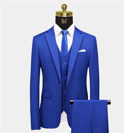 3 Piece Royal Blue Suit | Traje azul eléctrico, Trajes para hombre azul, Traje azul hombre