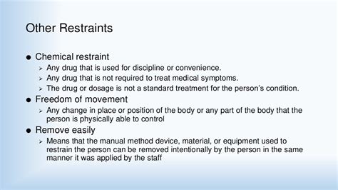 Section 3 restraint alternatives and safe restraint use-1