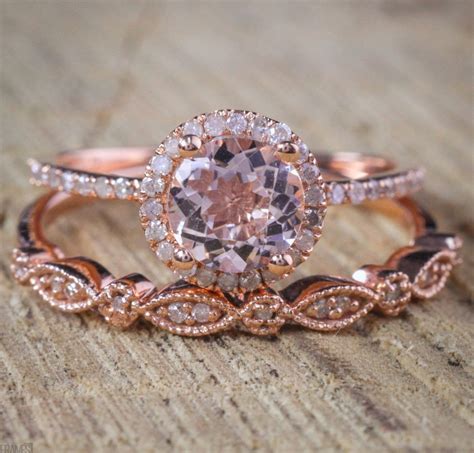 2 Pcs/Set Crystal Pandora Ring Jewelry Rose Gold Color Wedding Rings F