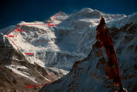 Kangchenjunga North face first ascent route : Photos, Diagrams & Topos ...