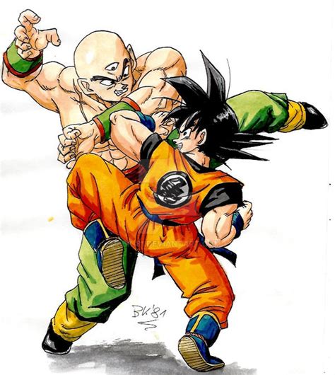 Goku Vs Tenshinhan by BK-81 on DeviantArt