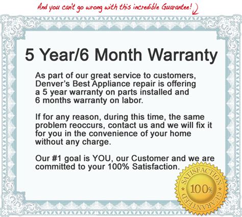 Warranty | Denver's Best Appliance Repair Service