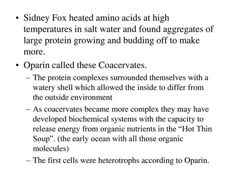 Oparin’s Heterotroph Hypothesis + MORE!!!!! - ppt download