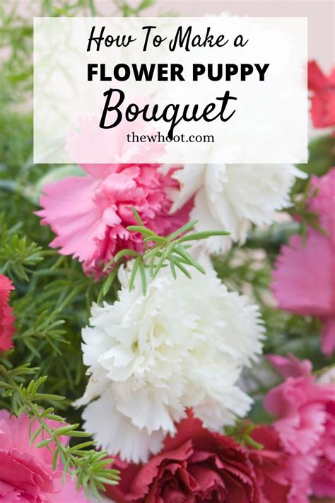 How To Make Flower Puppy Bouquet - The WHOot | Diy flower pots, Animal flower arrangements ...