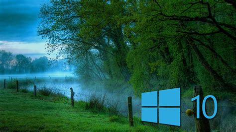 Windows 10 in the misty morning blue logo wallpaper - Computer wallpapers - #47609