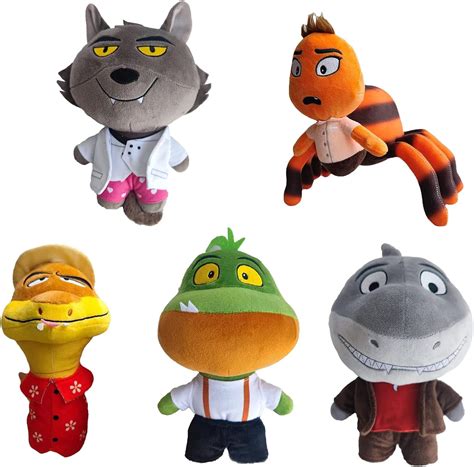 Buy 5Pack The Bad Guys Plush Toys - 10'' Mr. Wolf Mr. Snake Mr. Piranha ...