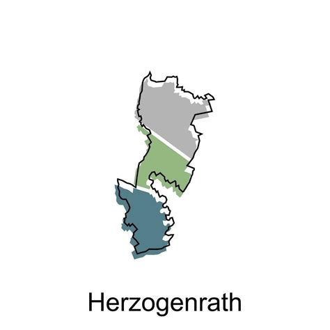 map of Herzogenrath vector design template, national borders and ...