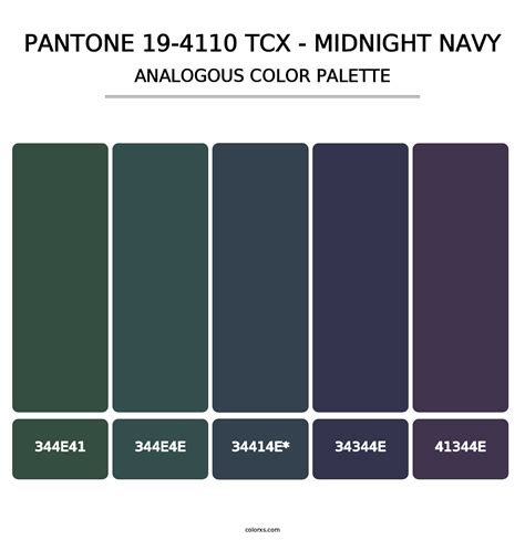 PANTONE 19-4110 TCX - Midnight Navy color palettes - colorxs.com