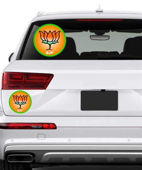 Pack Of 6 (8,6 & 4 inch) BJP Stickers | VOTE FOR BJP & SUPPORT MODI YOGI | BJP Sticker For Home ...