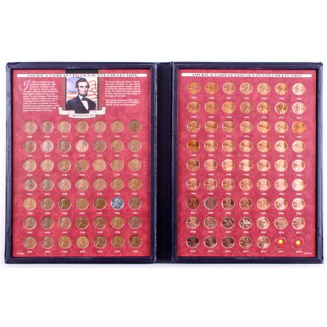 1909-2016 America's Great Lincoln Penny Collection of (110) U.S. Pennies with Display Case ...