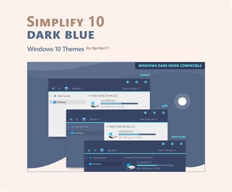 Simplify 10 Dark Blue - Windows 10 Themes by dpcdpc11 on DeviantArt