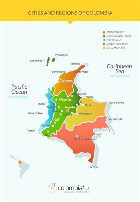 Map: Cities and Regions of Colombia